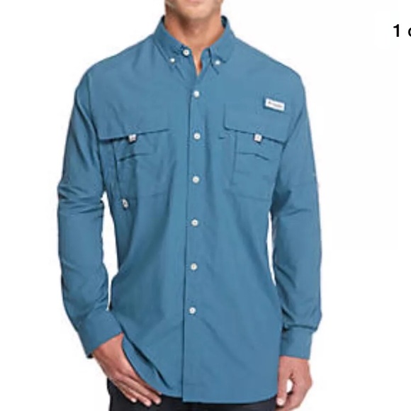 Columbia PFG Mens Big 2X Bahama ll Green Roll Up L//S Omni Shade Button Shirt NWT